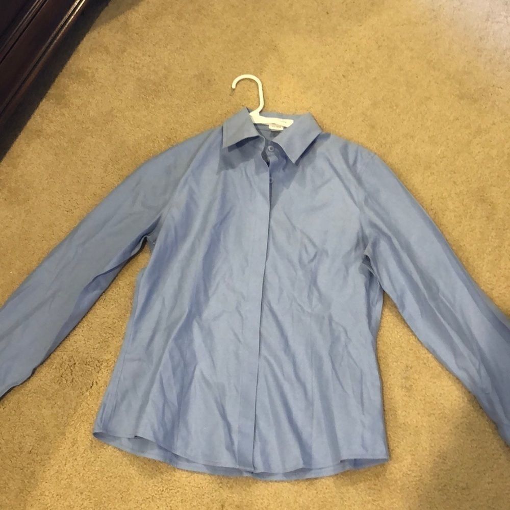 ANNE Klein woman’s blue button down shirt